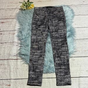 J Brand Super Skinny Black Grey Fog Flocked Jeans sz 26